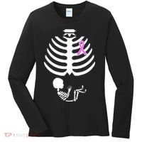 Baby Skeleton Breast Cancer Ribbon Women's Long Sleeve Shirt thumb 0