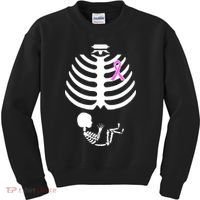 Baby Skeleton Breast Cancer Ribbon Kids Sweatshirt thumb 0