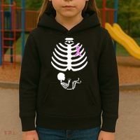 Baby Skeleton Breast Cancer Ribbon Kids Hoodie thumb 3