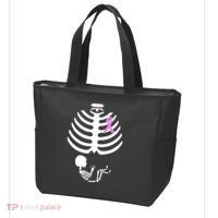 Baby Skeleton Breast Cancer Ribbon Tote Bag thumb 3