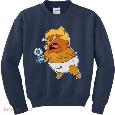 Baby Trump Crying Tweet Kids Sweatshirt