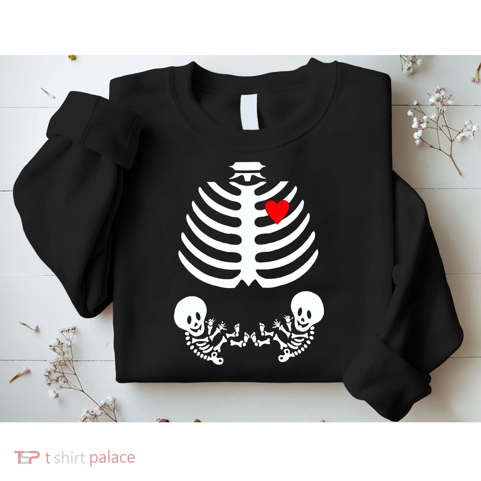 Baby Twins Skeleton Halloween Costume Sweatshirt