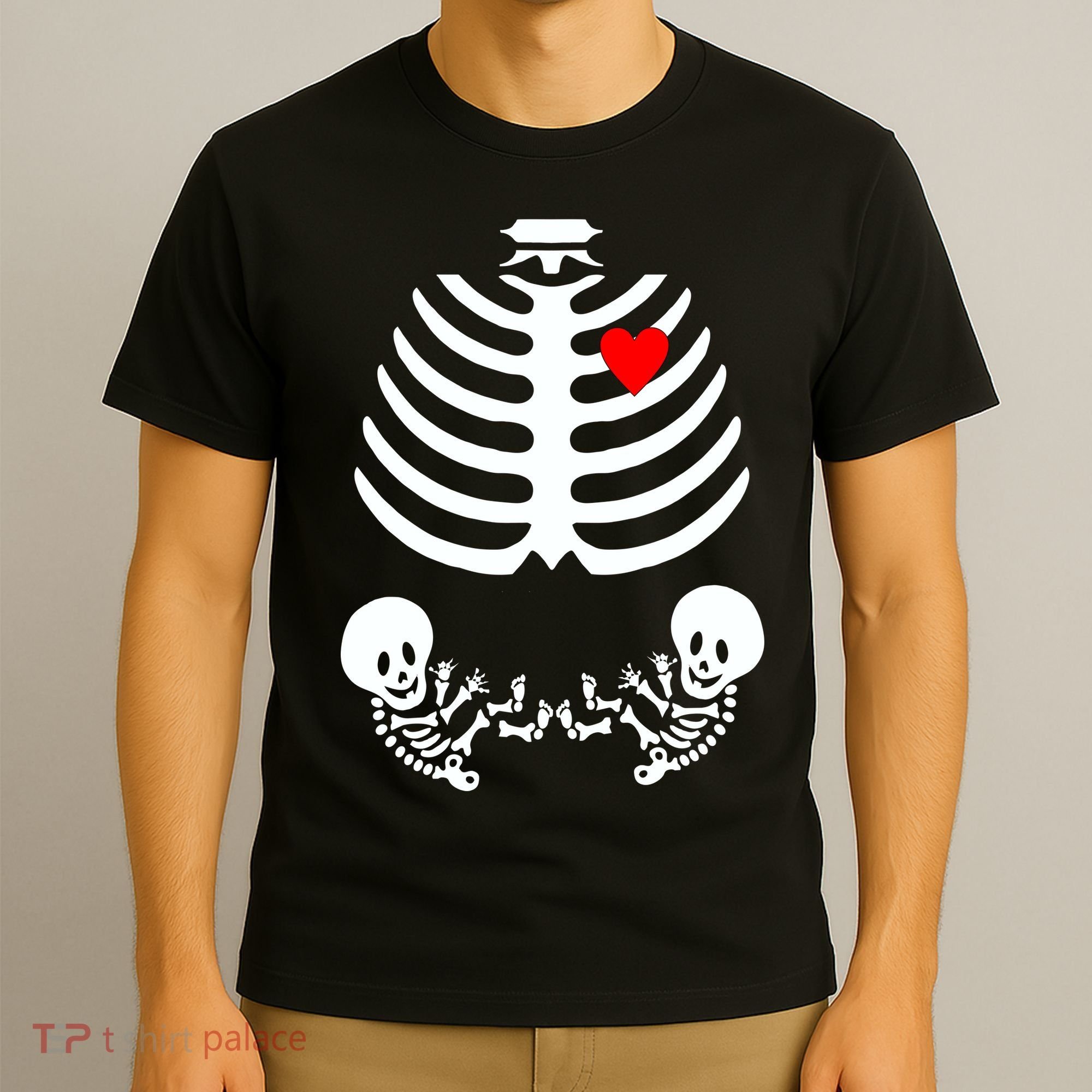 Baby Twins Skeleton Halloween Costume T-Shirt
