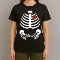 Baby Twins Skeleton Halloween Costume T-Shirt thumb 4