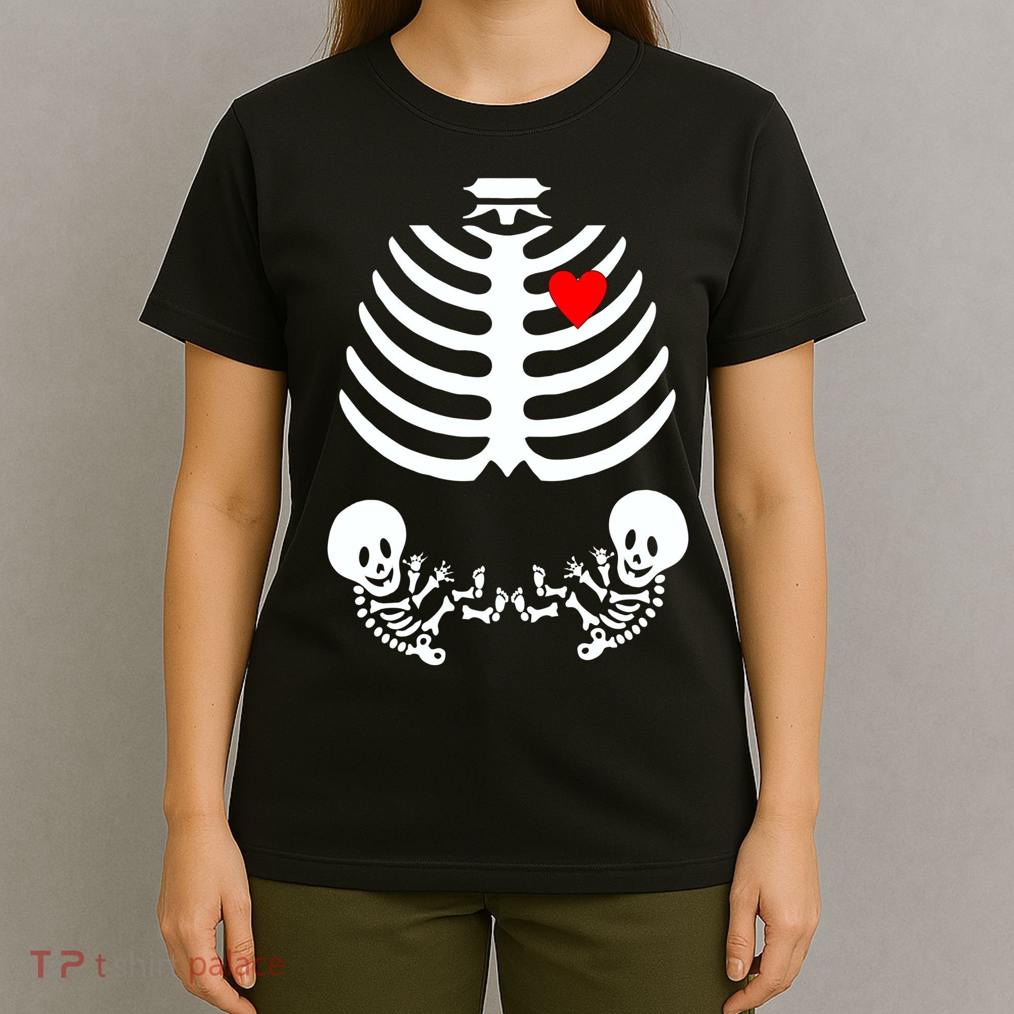 Baby Twins Skeleton Halloween Costume T-Shirt
