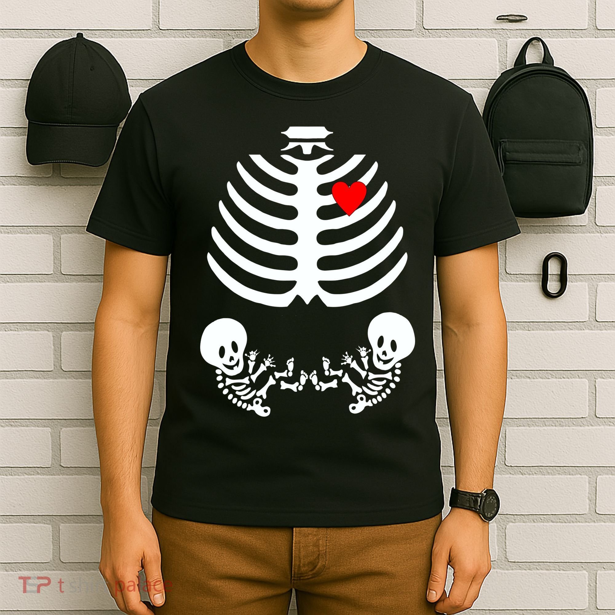 Baby Twins Skeleton Halloween Costume T-Shirt