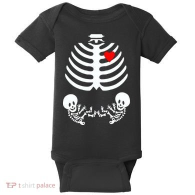 Baby Twins Skeleton Halloween Costume Baby Bodysuit