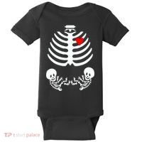 Baby Twins Skeleton Halloween Costume Baby Bodysuit thumb 0