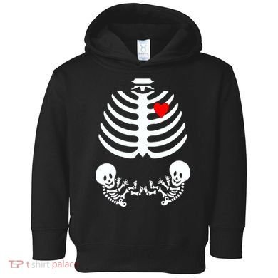 Baby Twins Skeleton Halloween Costume Toddler Hoodie