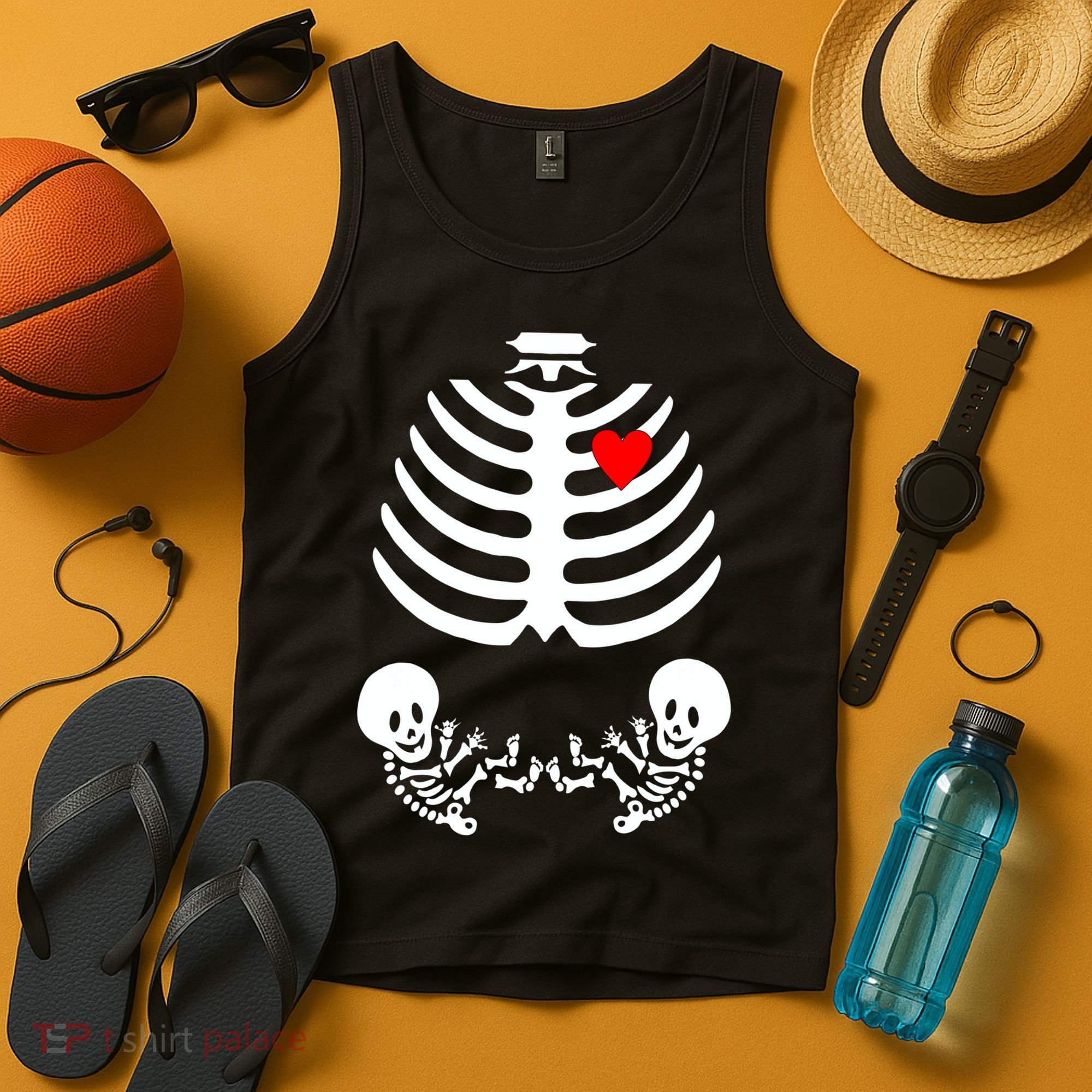Baby Twins Skeleton Halloween Costume Tank Top