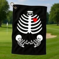 Baby Twins Skeleton Halloween Costume Golf Towel thumb 1