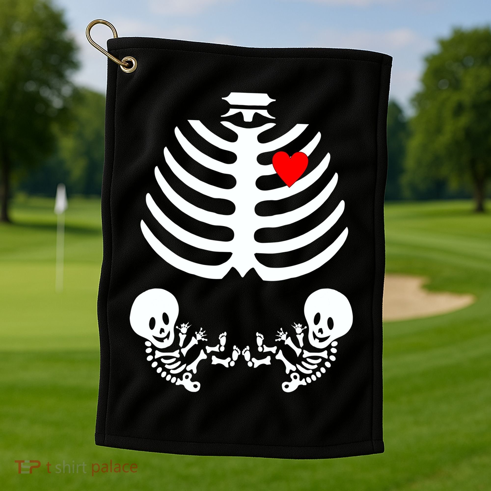 Baby Twins Skeleton Halloween Costume Golf Towel