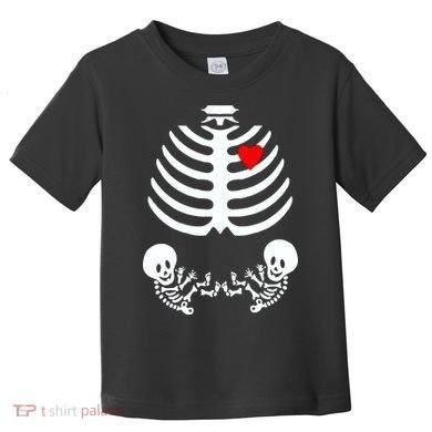 Baby Twins Skeleton Halloween Costume Toddler T-Shirt