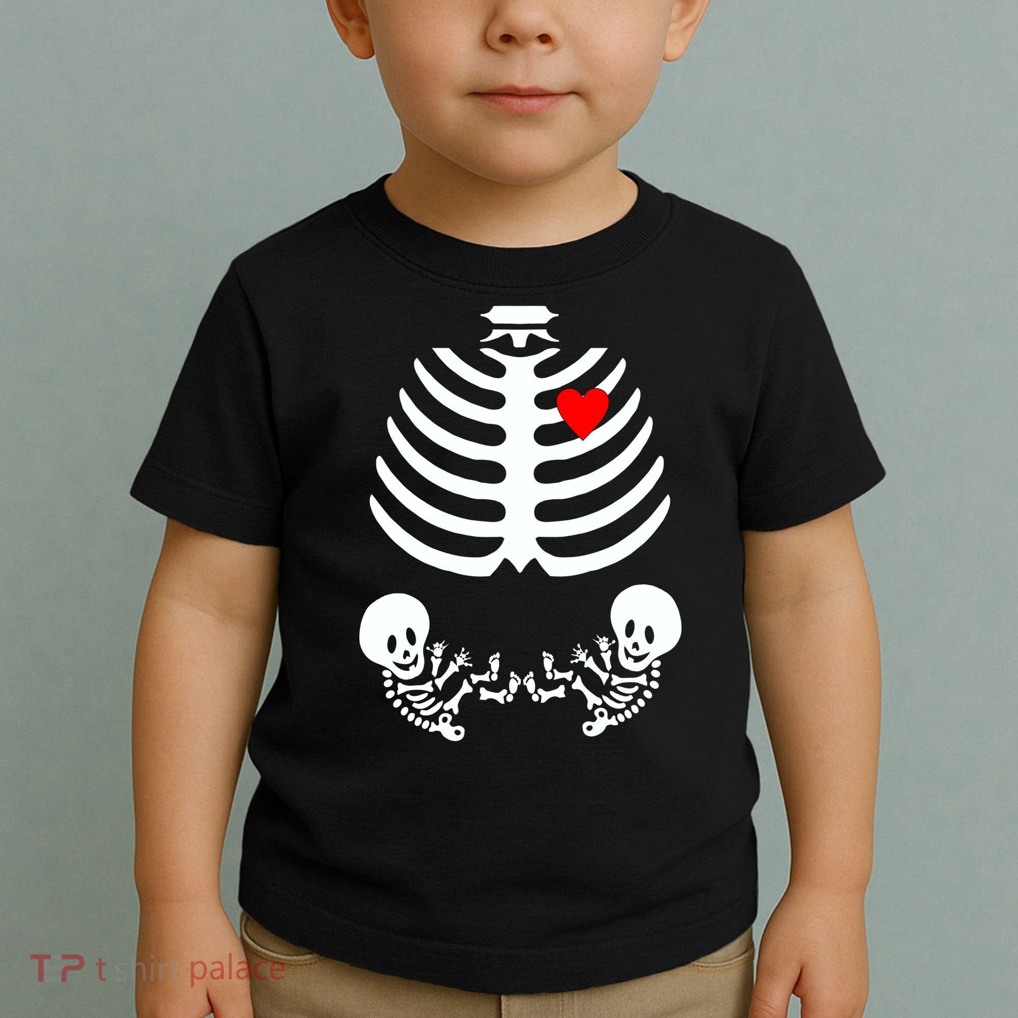 Baby Twins Skeleton Halloween Costume Toddler T-Shirt
