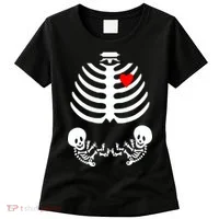 Baby Twins Skeleton Halloween Costume Women's T-Shirt thumb 0