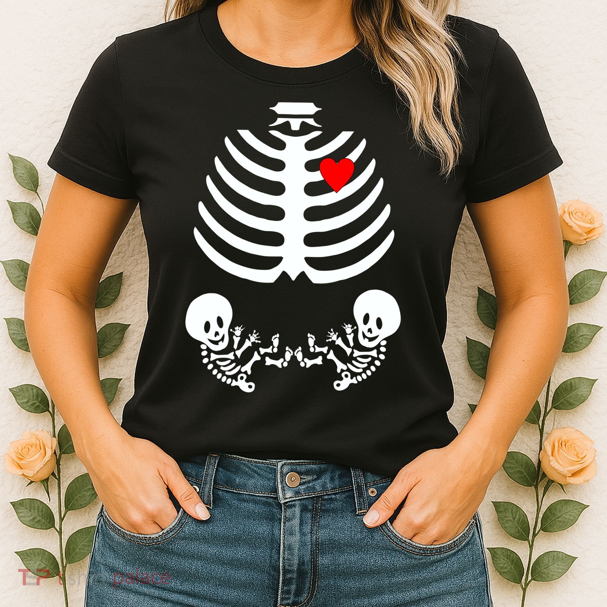 Baby Twins Skeleton Halloween Costume Women's T-Shirt