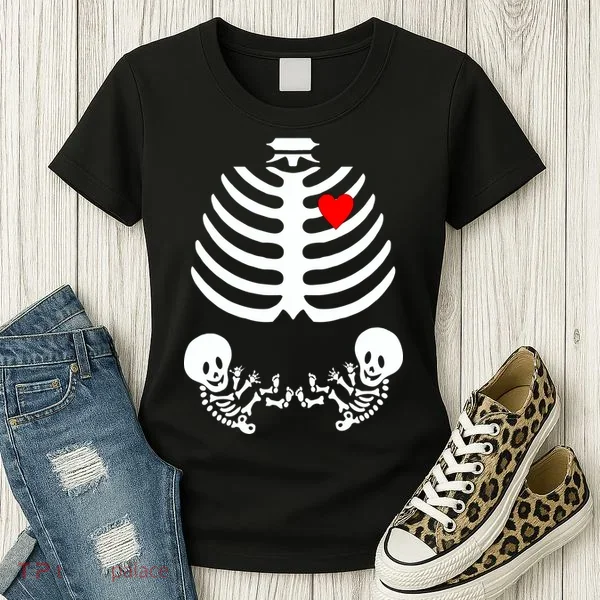 Baby Twins Skeleton Halloween Costume Women's T-Shirt