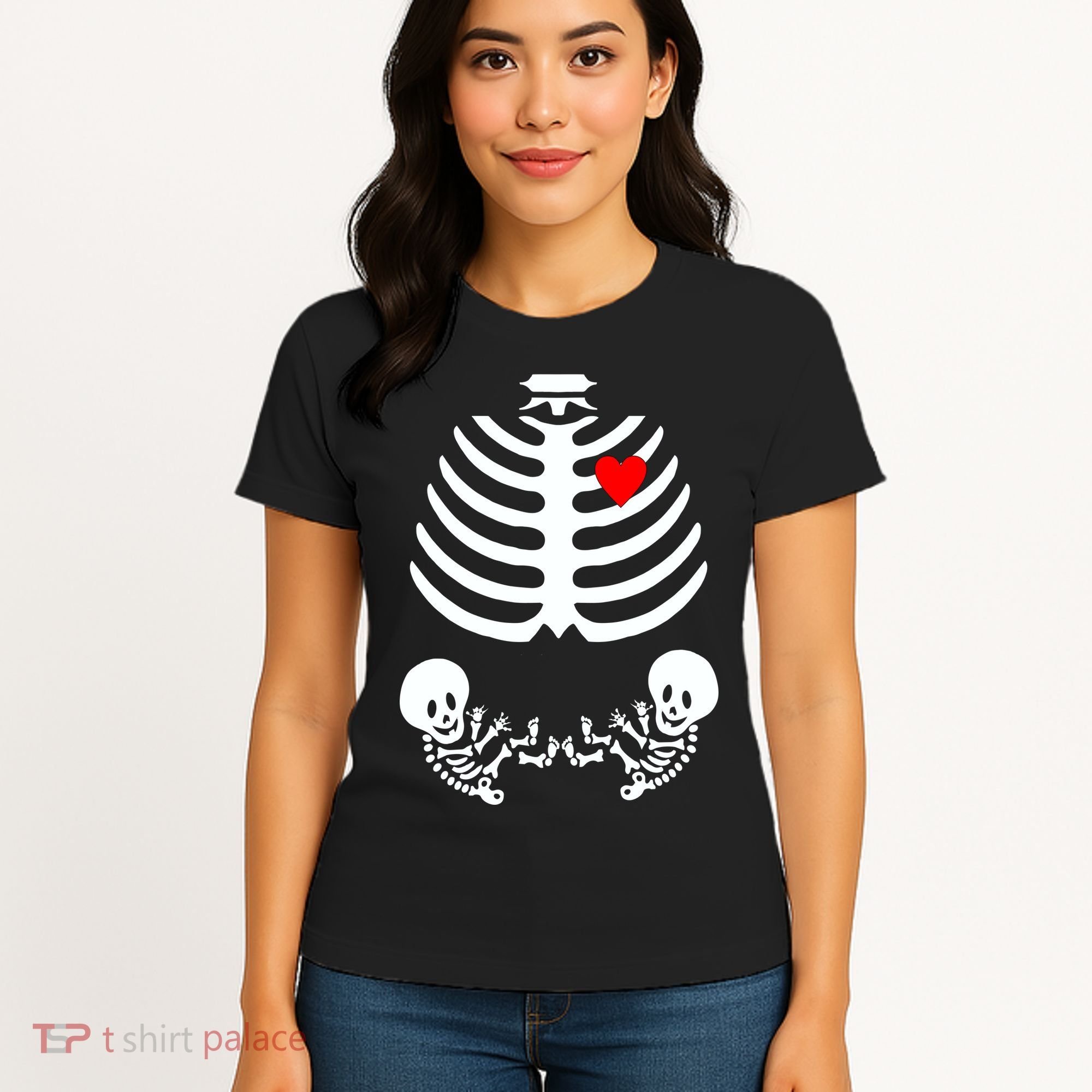 Baby Twins Skeleton Halloween Costume Women's T-Shirt