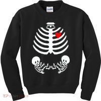 Baby Twins Skeleton Halloween Costume Kids Sweatshirt thumb 0