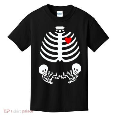 Baby Twins Skeleton Halloween Costume Kids T-Shirt