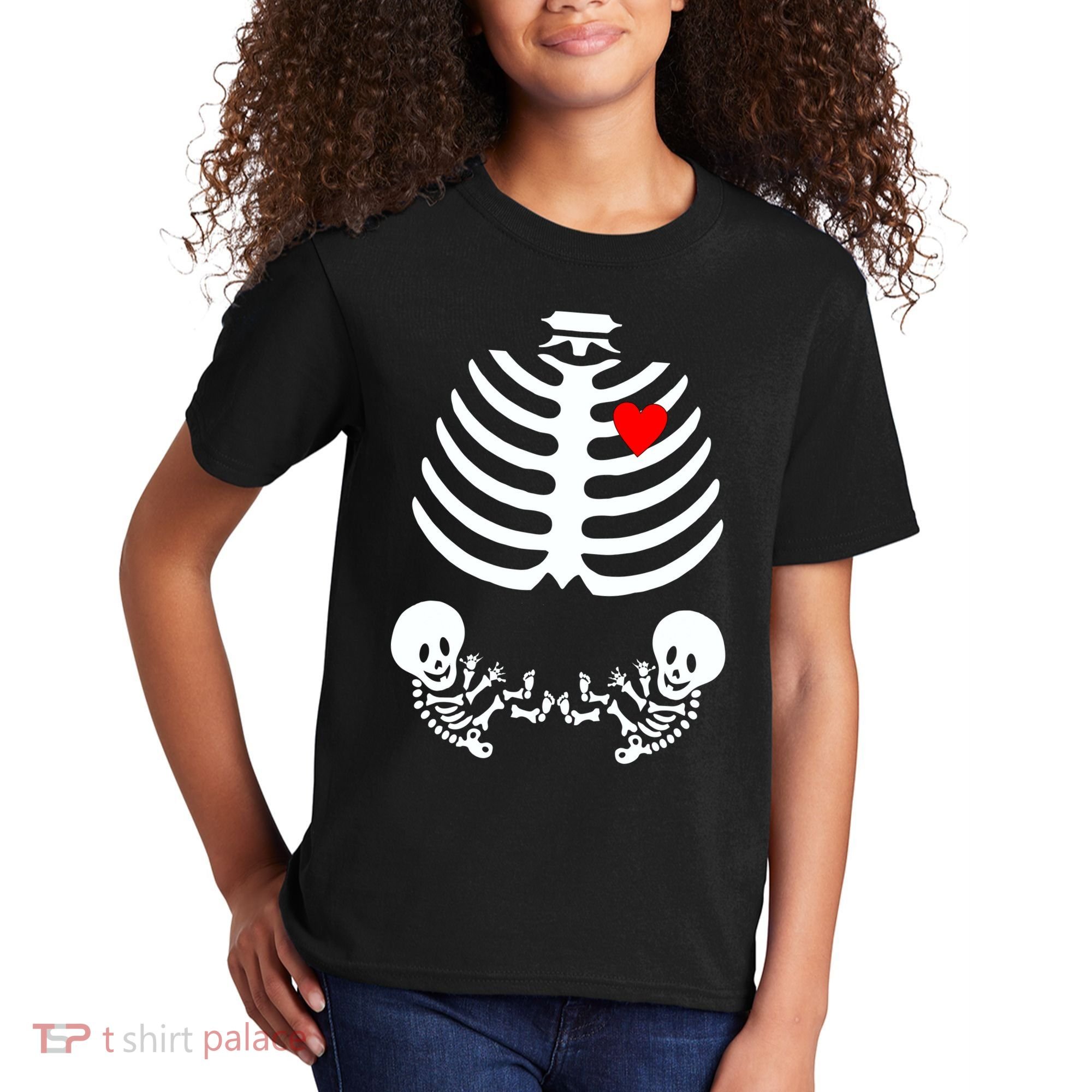 Baby Twins Skeleton Halloween Costume Kids T-Shirt