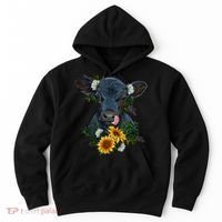 Black Angus Calf Cow Farm Animals Farmer Cow Farming Hoodie thumb 0