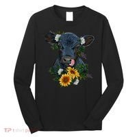 Black Angus Calf Cow Farm Animals Farmer Cow Farming Long Sleeve Shirt thumb 0