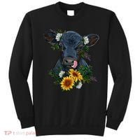 Black Angus Calf Cow Farm Animals Farmer Cow Farming Sweatshirt thumb 0