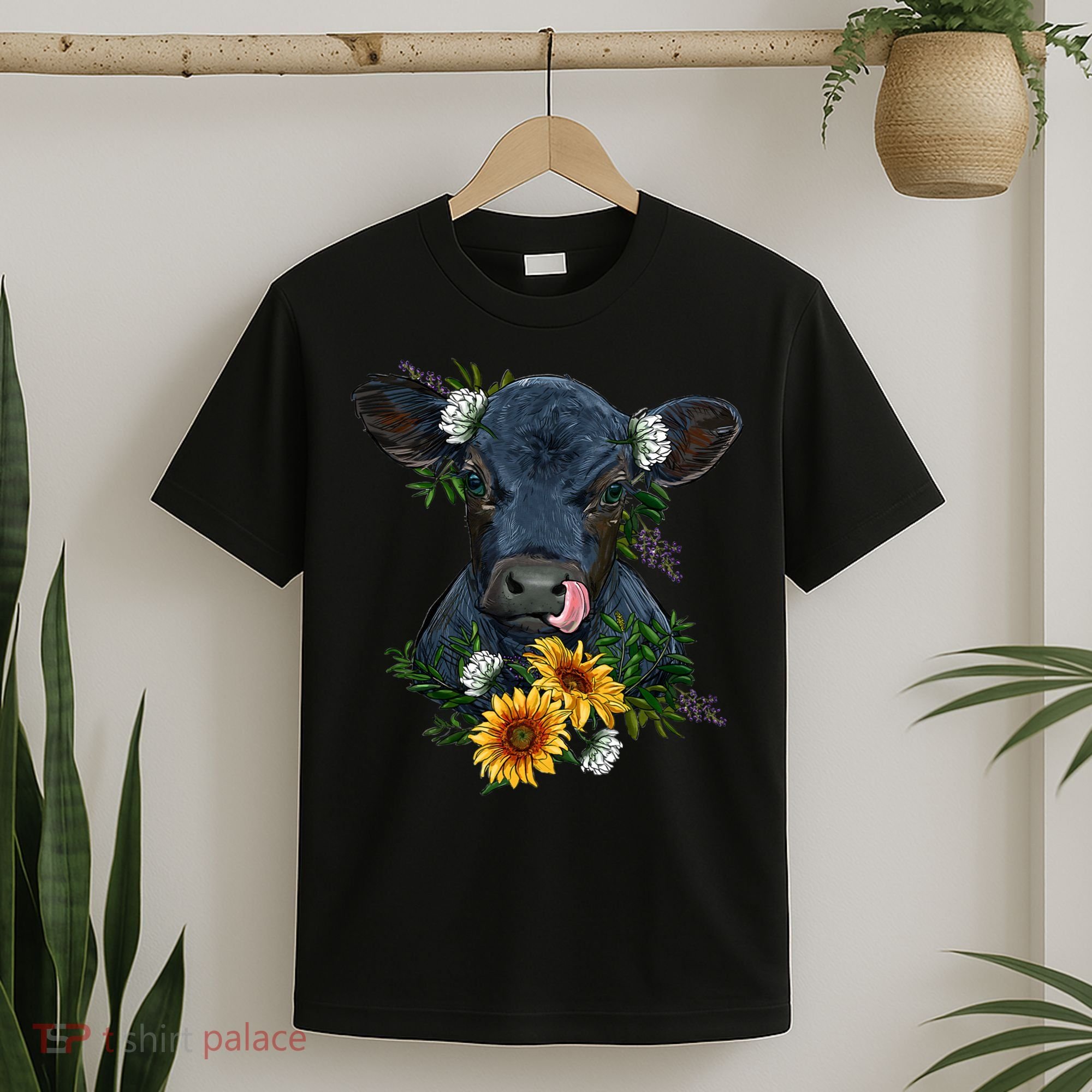 Black Angus Calf Cow Farm Animals Farmer Cow Farming T-Shirt