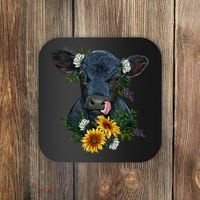 Black Angus Calf Cow Farm Animals Farmer Cow Farming Coaster thumb 0