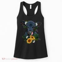 Black Angus Calf Cow Farm Animals Farmer Cow Farming Women's Tank Top thumb 0