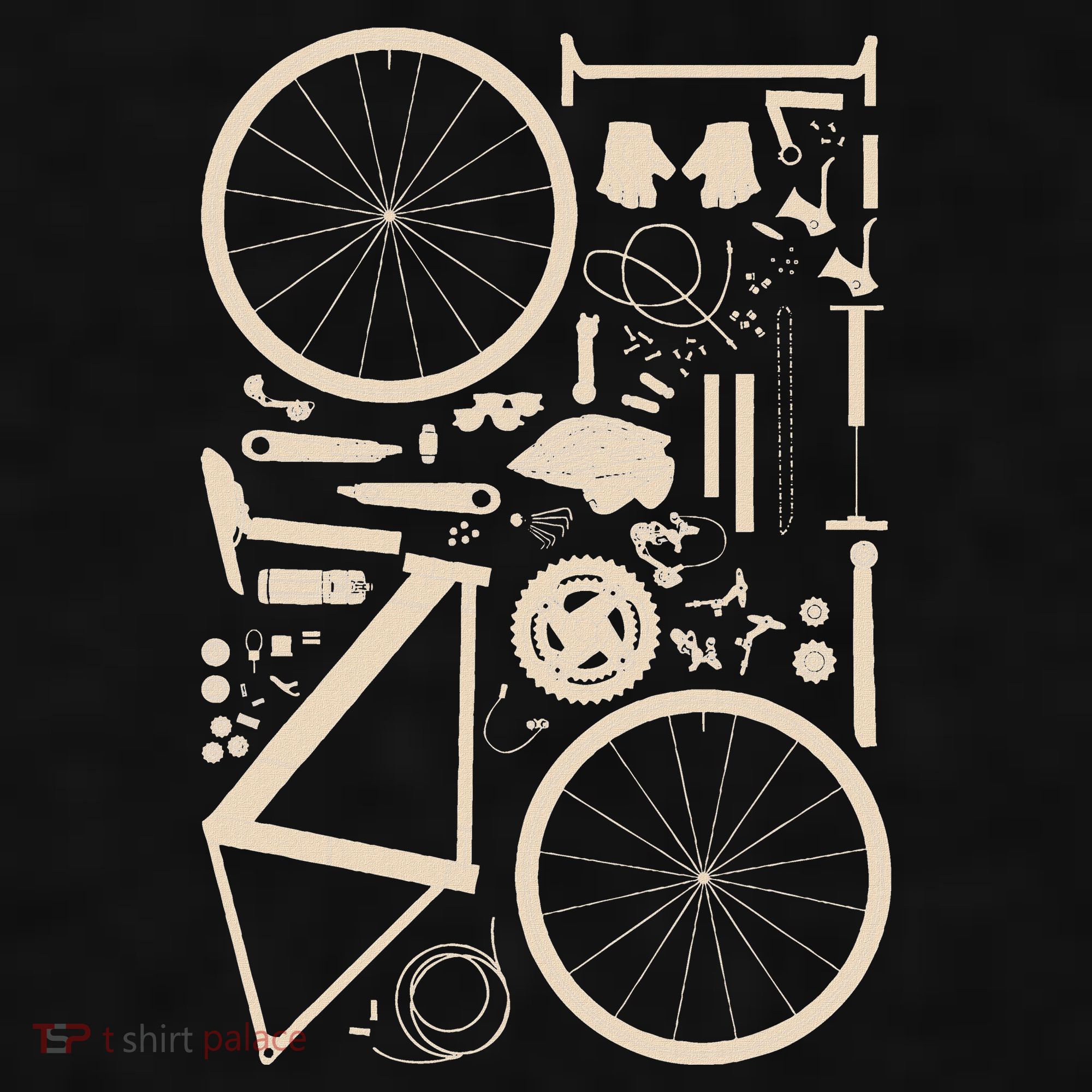 Bicycle Anatomy Cycling Cyclist Biker Ladies PosiCharge Tri-Blend Wicking Tank