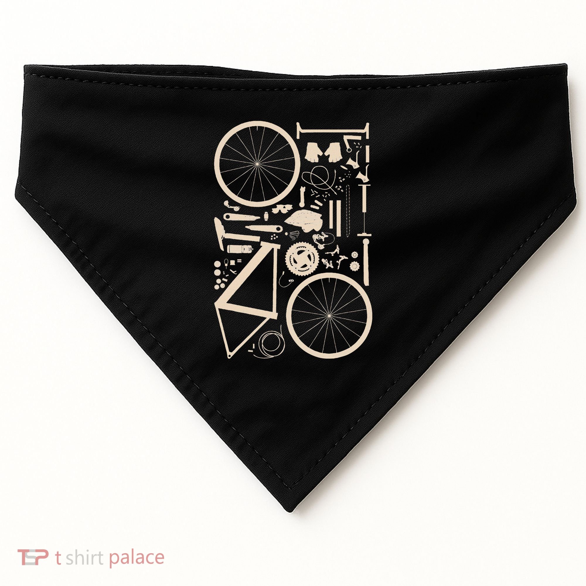Bicycle Anatomy Cycling Cyclist Biker USA-Made Doggie Bandana