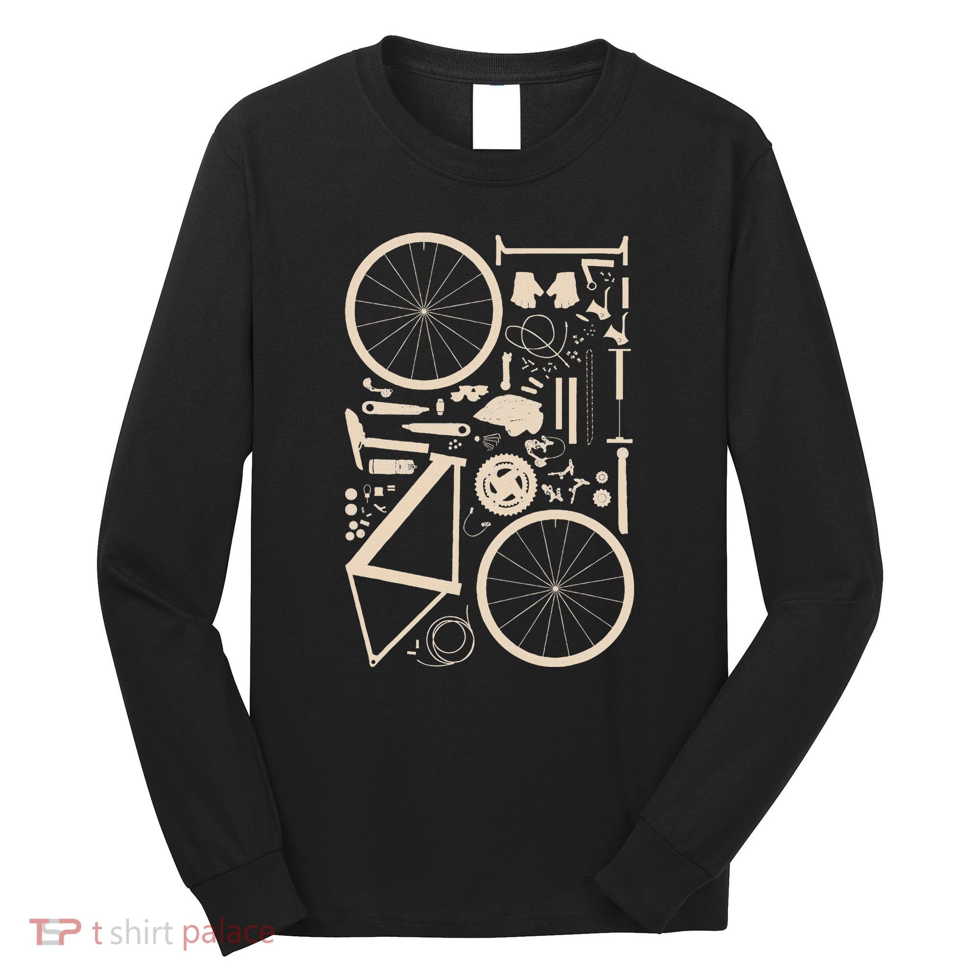 Bicycle Anatomy Cycling Cyclist Biker Long Sleeve Shirt