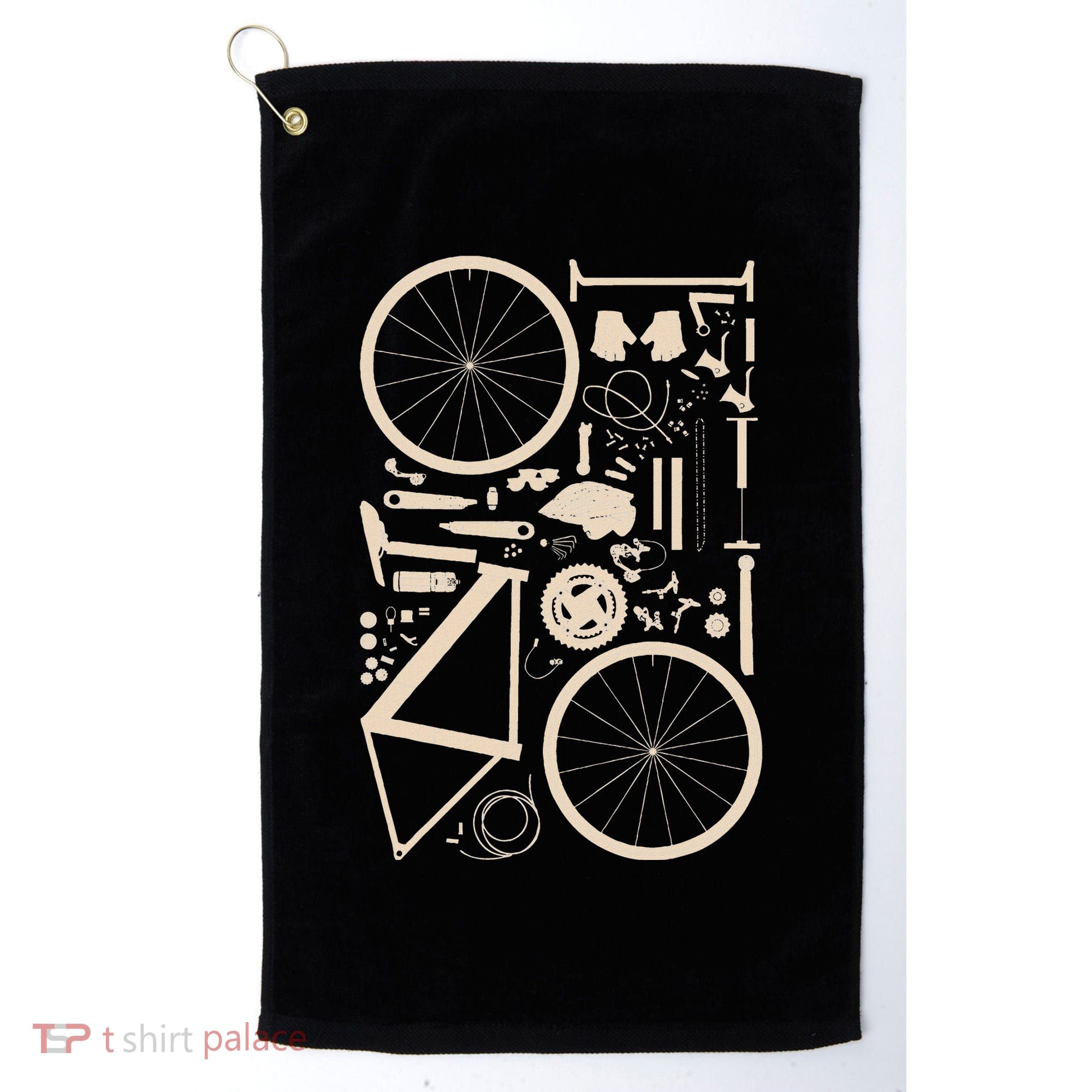 Bicycle Anatomy Cycling Cyclist Biker Golf Towel