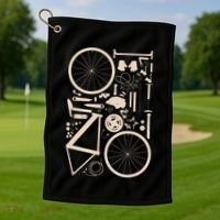 Bicycle Anatomy Cycling Cyclist Biker Golf Towel thumb 1