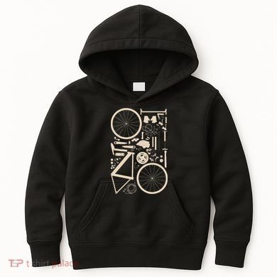 Bicycle Anatomy Cycling Cyclist Biker Kids Hoodie