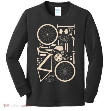 Bicycle Anatomy Cycling Cyclist Biker Kids Long Sleeve Shirt