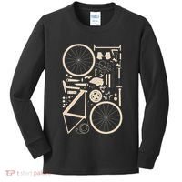Bicycle Anatomy Cycling Cyclist Biker Kids Long Sleeve Shirt thumb 0