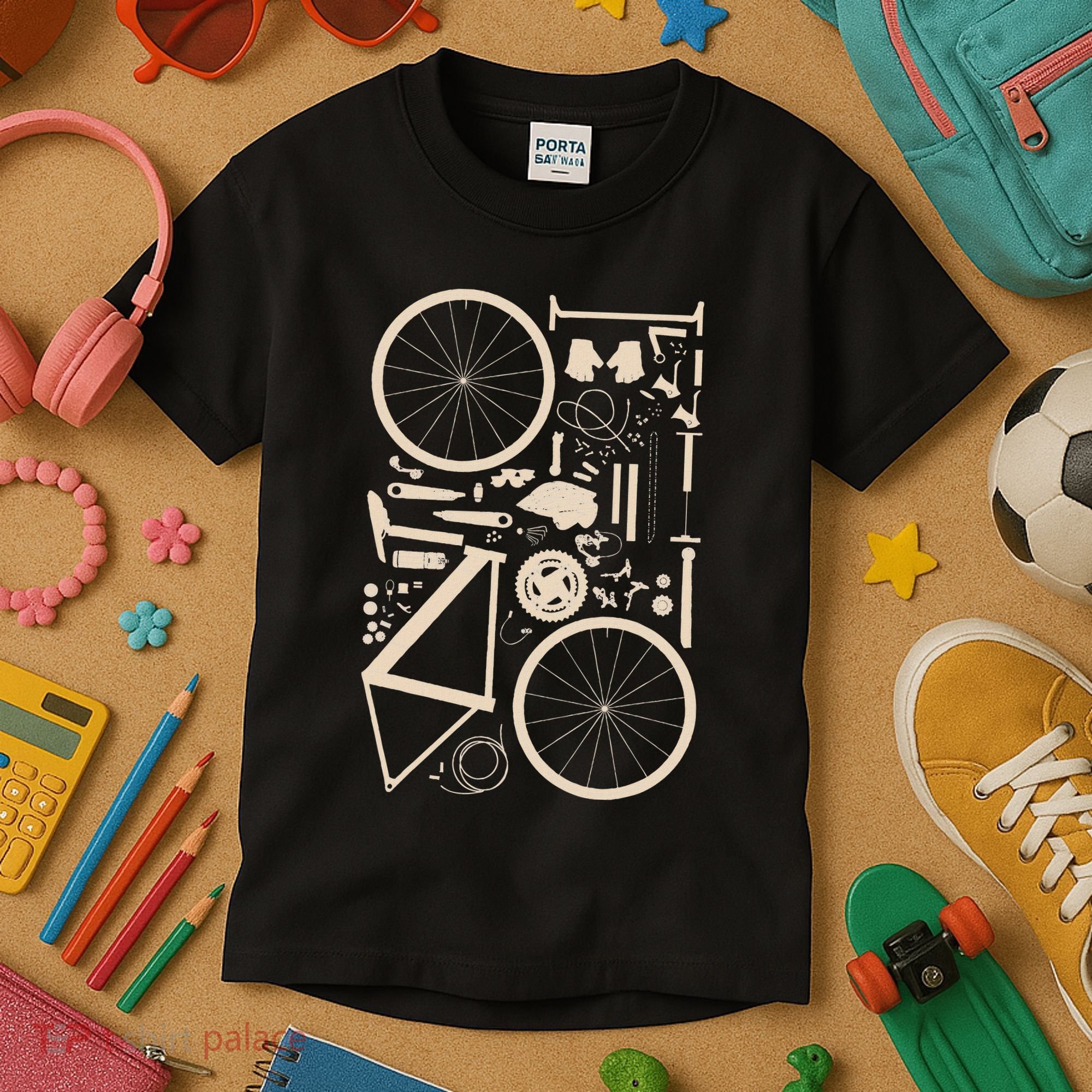 Bicycle Anatomy Cycling Cyclist Biker Kids T-Shirt