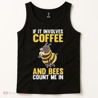 Bees And Coffee Cool Gift Tank Top thumb 2