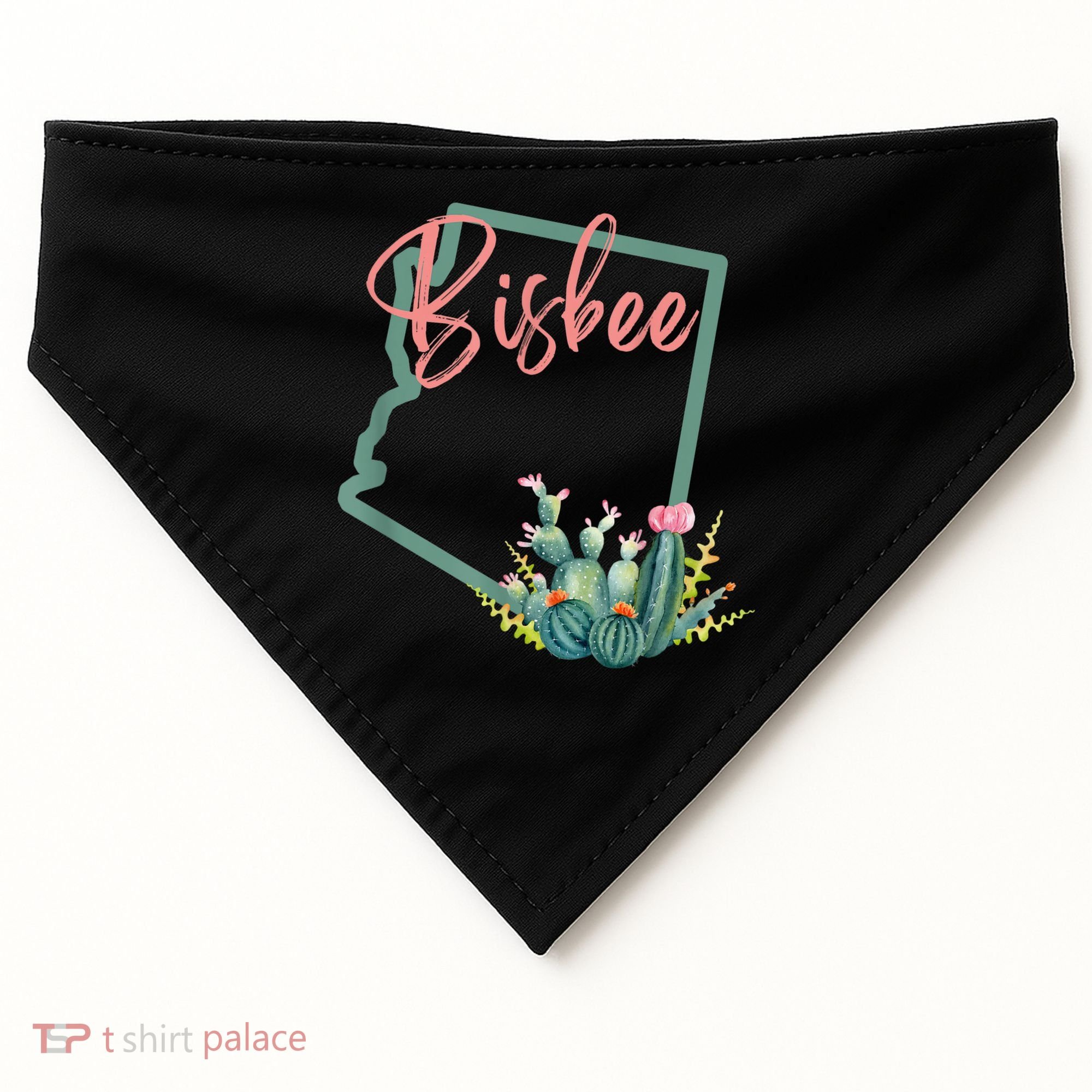 Bisbee Arizona Cacti State Souvenir USA-Made Doggie Bandana