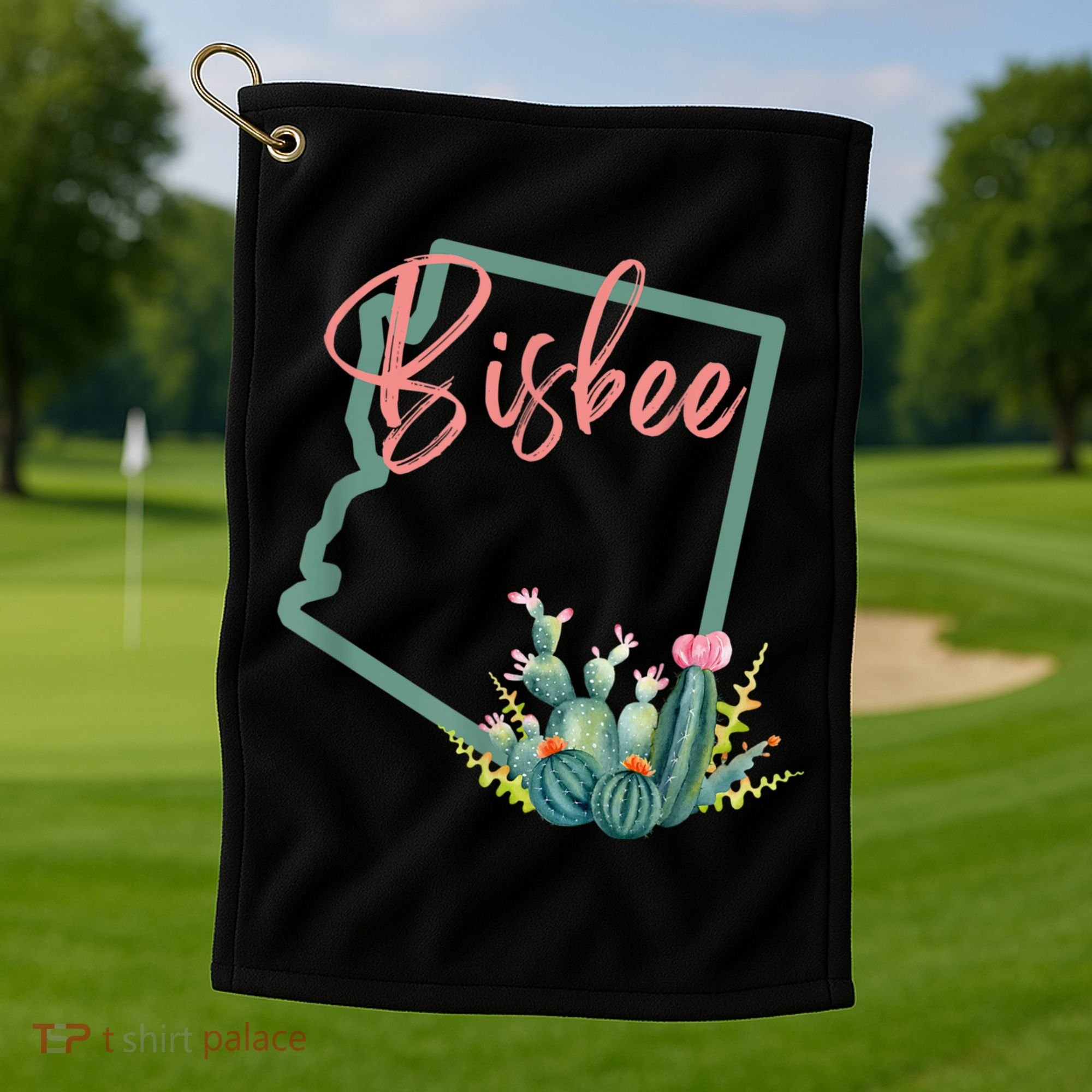 Bisbee Arizona Cacti State Souvenir Golf Towel