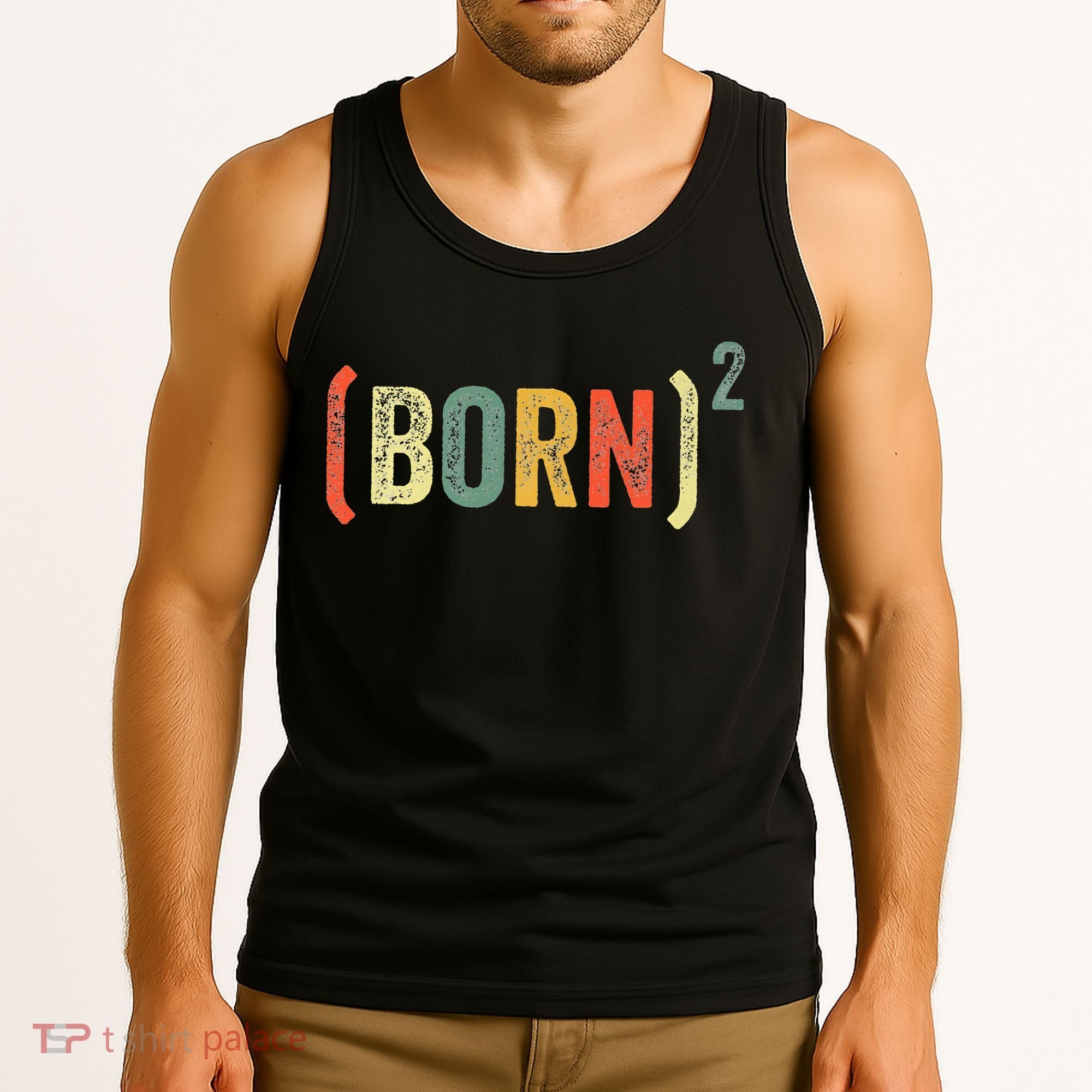 Born Again Christian Easter God Baptism Born Squared (Born)2 Tank Top