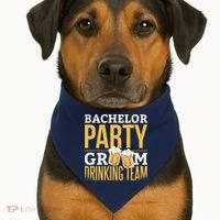 Bachelor Drinking Party USA-Made Doggie Bandana thumb 1