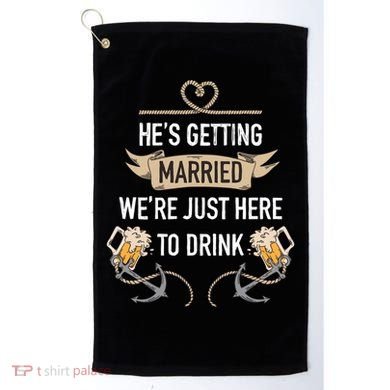 Bachelor Groom Drinking Golf Towel