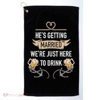 Bachelor Groom Drinking Golf Towel thumb 0