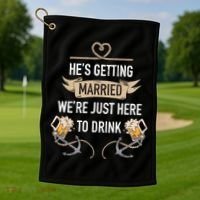 Bachelor Groom Drinking Golf Towel thumb 1