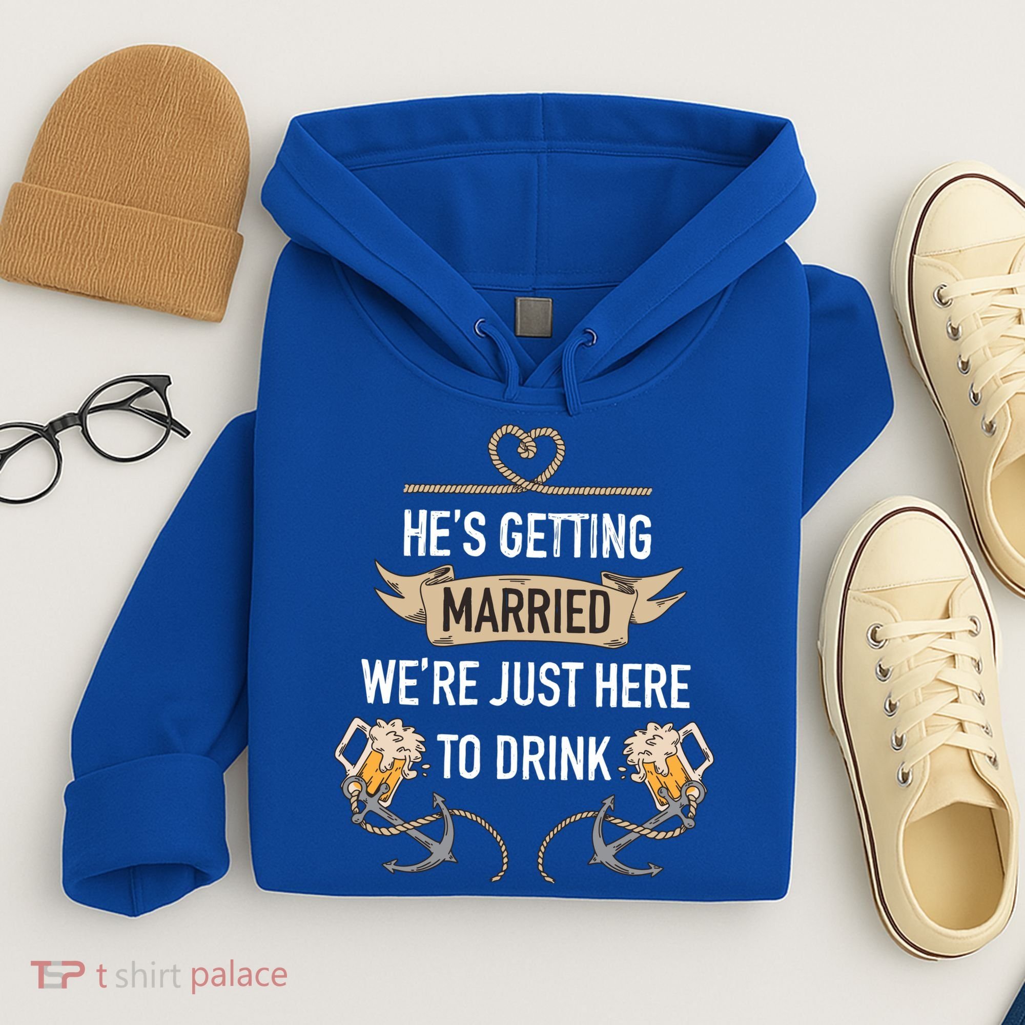 Bachelor Groom Drinking Hoodie