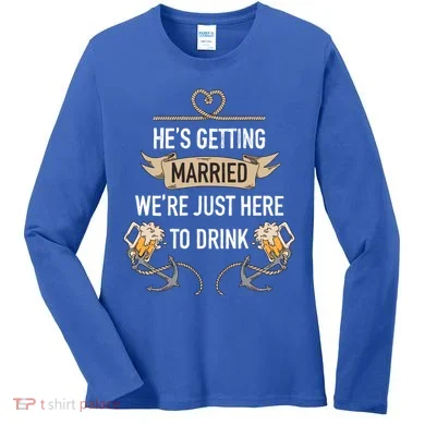 Bachelor Groom Drinking Women's Long Sleeve Shirt